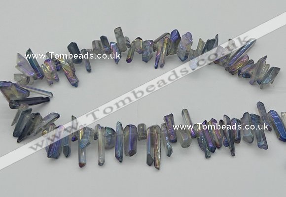 CTD3551 Top drilled 10*20mm - 12*30mm sticks plated quartz beads