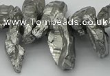 CTD3554 Top drilled 10*20mm - 12*30mm sticks plated quartz beads