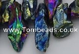 CTD3562 Top drilled 10*20mm - 12*30mm sticks plated quartz beads