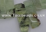 CTD357 Top drilled 10*25mm - 10*50mm wand green rutilated quartz beads