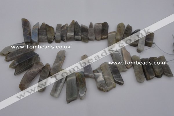 CTD358 Top drilled 10*25mm - 10*50mm wand labradorite beads