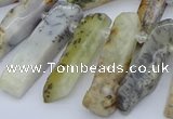 CTD3589 Top drilled 10*20mm - 12*40mm sticks white opal beads