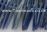 CTD3595 Top drilled 2*15mm - 5*40mm sticks blue kyanite beads