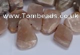 CTD3607 Top drilled 10*14mm - 13*18mm nuggets moonstone beads