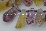 CTD3623 Top drilled 9*18mm - 16*30mm faceted nuggets ametrine beads