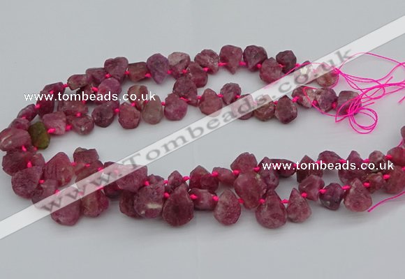 CTD3626 Top drilled 10*15mm - 15*20mm freeform pink tourmaline beads