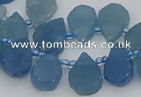 CTD3629 Top drilled 12*15mm - 15*18mm flat teardrop aquamarine beads