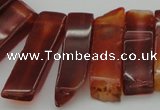 CTD363 Top drilled 10*28mm - 10*55mm wand red agate beads