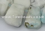 CTD3642 Top drilled 15*20mm - 25*30mm freeform larimar gemstone beads