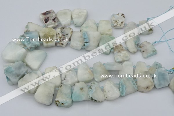 CTD3642 Top drilled 15*20mm - 25*30mm freeform larimar gemstone beads