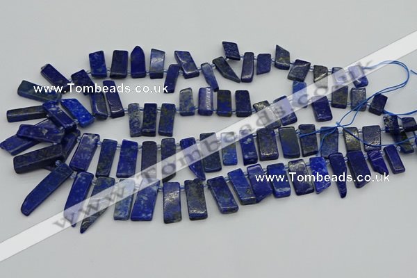 CTD3654 Top drilled 6*15mm - 10*25mm sticks lapis lazuli beads