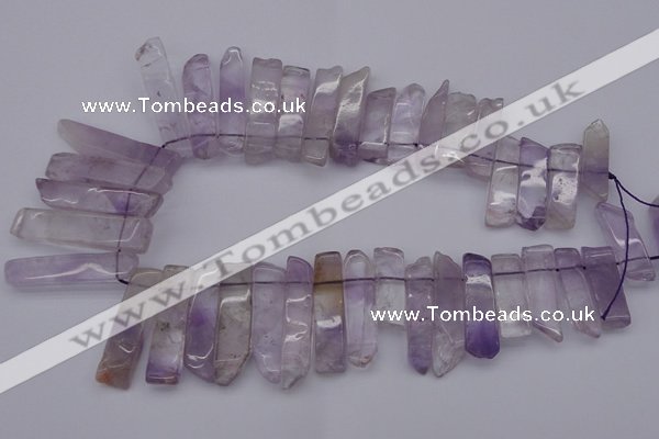 CTD366 Top drilled 10*25mm - 10*45mm wand amethyst beads