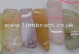 CTD367 Top drilled 10*25mm - 10*45mm wand multicolor quartz beads