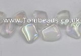 CTD3671 Top drilled 5*8mm - 10*14mm freeform plated white crystal beads