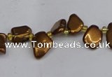 CTD3676 Top drilled 5*8mm - 10*14mm freeform plated white crystal beads