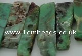 CTD368 Top drilled 10*25mm - 10*45mm wand Australia chrysoprase beads