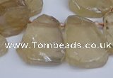 CTD3681 Top drilled 15*20mm - 25*30mm freeform plated white crystal beads