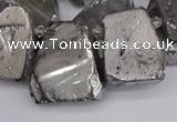 CTD3683 Top drilled 15*20mm - 25*30mm freeform plated white crystal beads