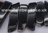 CTD369 Top drilled 10*28mm - 10*50mm wand black agate beads