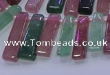 CTD3691 Top drilled 6*16mm - 8*40mm sticks mixed strawberry quartz beads