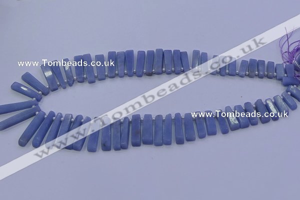 CTD3694 Top drilled 6*15mm - 8*35mm sticks blue angel skin gemstone beads