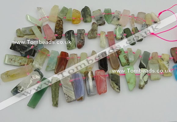 CTD3698 Top drilled 10*20mm - 12*40mm sticks mixed gemstone beads