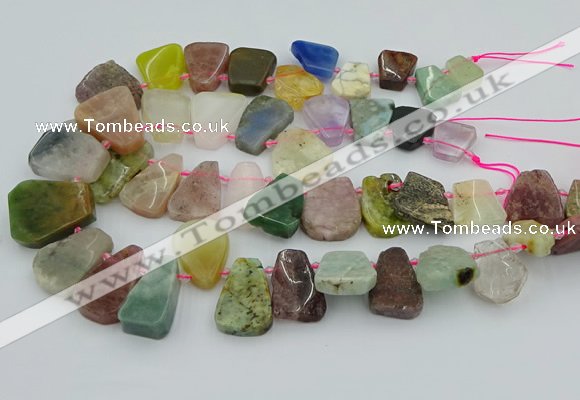 CTD3699 Top drilled 15*20mm - 25*30mm freeform mixed gemstone beads