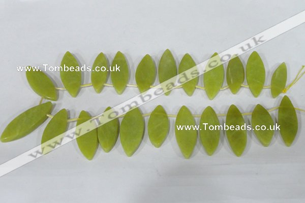 CTD37 Top drilled 10*35mm – 15*45mm marquise Korean jade beads