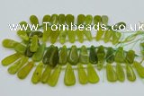 CTD3702 Top drilled 10*20mm - 15*45mm freeform Korean jade beads