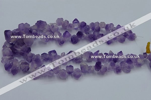 CTD3705 Top drilled 5*8mm - 15*20mm faceted nuggets amethyst beads