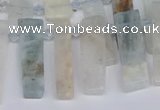 CTD3710 Top drilled 8*20mm - 10*35mm sticks aquamarine beads