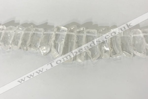 CTD3720 Top drilled 8*20mm - 10*50mm sticks white crystal beads