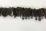 CTD3726 Top drilled 8*20mm - 10*50mm sticks smoky quartz beads