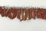 CTD3737 Top drilled 8*20mm - 10*50mm sticks red jasper beads