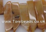 CTD374 Top drilled 10*20mm - 12*50mm wand yellow jade beads