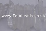 CTD375 Top drilled 6*25mm - 8*35mm sticks white crystal beads