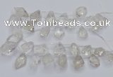 CTD3750 Top drilled 15*20mm - 25*30mm faceted nuggets white crystal beads