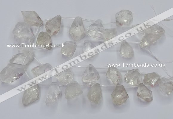 CTD3750 Top drilled 15*20mm - 25*30mm faceted nuggets white crystal beads