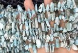 CTD3757 15.5 inches 4*8mm - 8*18mm sticks larimar gemstone beads