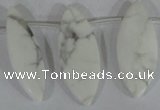 CTD38 Top drilled 10*32mm – 15*42mm marquise white howlite beads