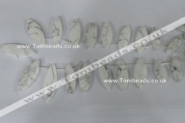 CTD38 Top drilled 10*32mm – 15*42mm marquise white howlite beads