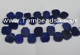 CTD380 Top drilled 18*25mm - 22*30mm freeform lapis lzuli beads