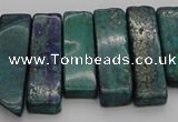 CTD385 Top drilled 10*20mm - 12*50mm wand chrysocolla beads