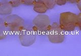 CTD3852 Top drilled 12*13mm - 13*15mm freeform citrine beads