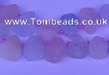 CTD3853 Top drilled 8*10mm - 10*12mm freeform morganite beads