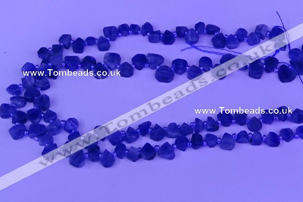 CTD3856 Top drilled 8*10mm - 10*12mm freeform blue kyanite beads