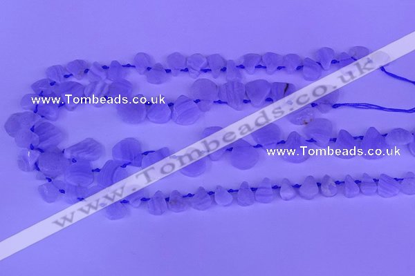 CTD3858 Top drilled 8*10mm - 12*15mm freeform blue lace agate beads