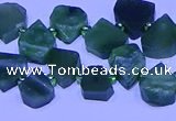 CTD3860 Top drilled 8*8mm - 10*12mm freeform Canadian jade beads