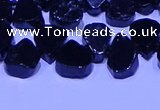 CTD3864 Top drilled 8*10mm - 10*12mm freeform black tourmaline beads