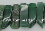 CTD387 Top drilled 10*20mm - 12*50mm wand green aventurine beads